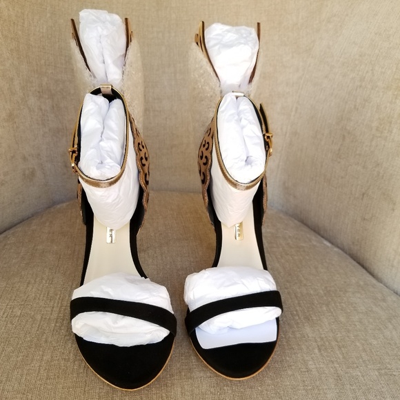 NIB Sophia Webster Black Rose Gold Evangeline Pump - Picture 4 of 8